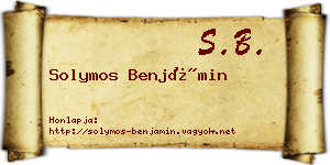 Solymos Benjámin névjegykártya